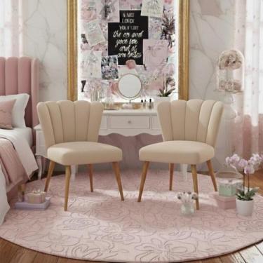 Imagem de Kit 2 Cadeiras Liz Para Penteadeira Quarto Salão De Estética - Móveis 