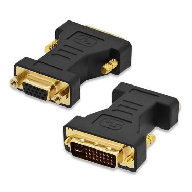 Imagem de Adaptador DVI para VGA DVI Macho 24+5 X VGA Fêmea para Conexão de Monitor Analógico em...