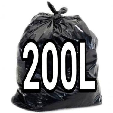 Imagem de Saco para Lixo Saco de Lixo 200 Litros Preto Super Reforçado Parede Dupla Micra 11 com...