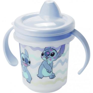 Imagem de Caneca Infantil Stitch 280ML com Biquinho para Bebidas Quentes Ou Frias Azul Plasútil