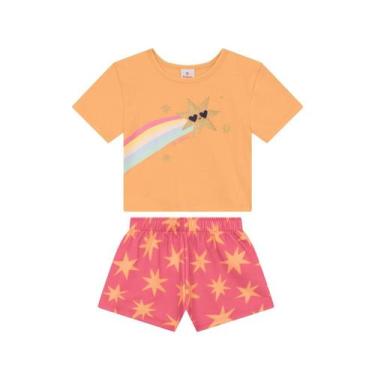 Imagem de Conjunto infantil menina de estrelas Brandili, 4, Amarelo