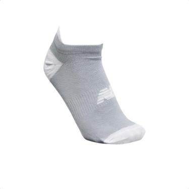 Imagem de Meia New Balance Performance Invisível Feminina, Branco, Cinza, 39/43