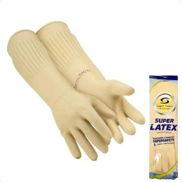 Imagem de Luva ranhurada super latex super safety ca 37158 tam 10