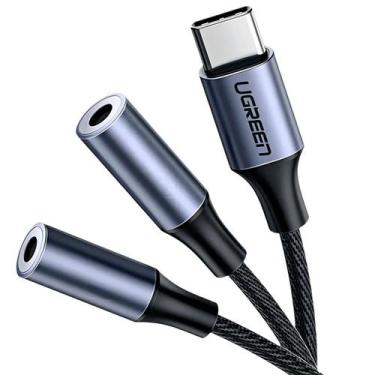 Imagem de Adaptador ugreen usb-c macho para p2 femea 20cm av144 - 30732