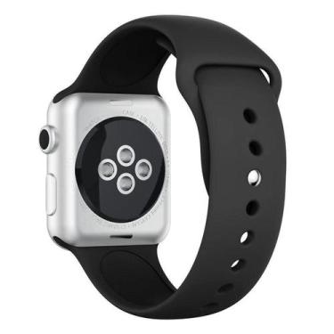 Imagem de Pulseira Silicone Compatível com Appl e Watch 41mm 38mm e 40mm - preto