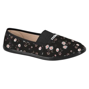 Imagem de Sapatilha Moleca Brim Jasmim Flores, Cor, Preto floral, 35