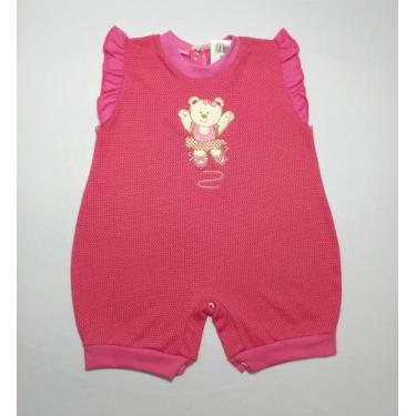 Imagem de Macacão Curto em Malha com Bordado Ursa Bailarina - Nethuno Baby, Rosa