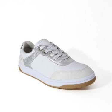 Imagem de Sapatenis Ramarim Feminino Casual 2463204, 35, Ice, Branco, Prata, Zeb