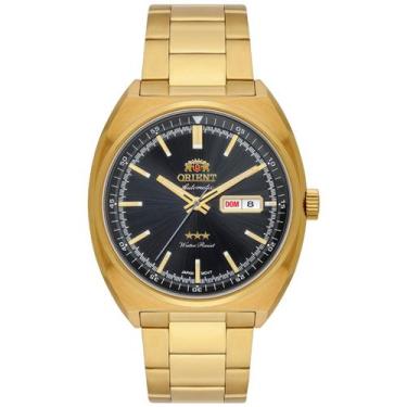 Imagem de Relogio orient automatico preto metal dourado f49gg032 p1kx, DOURADO