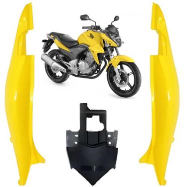 Imagem de Kit Carenagem Rabeta Lateral Traseira Completa Amarelo Topazio Honda C