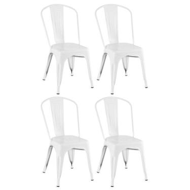 Imagem de Laraz Home Decor, Kit 4 Cadeiras Iron Tolix - Branco