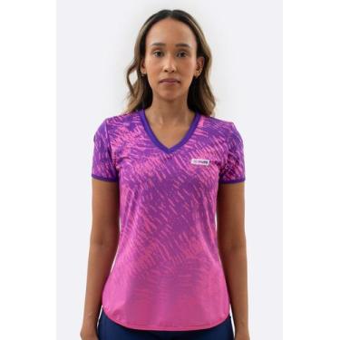 Imagem de Camiseta Dry Fit Feminina HUPI Pinks, G, Roxo, Rosa