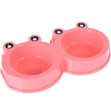 Imagem de Comedouro Duplo Funny Cães e Gatos 27x15x4cm  - Meu Pet, Rosa