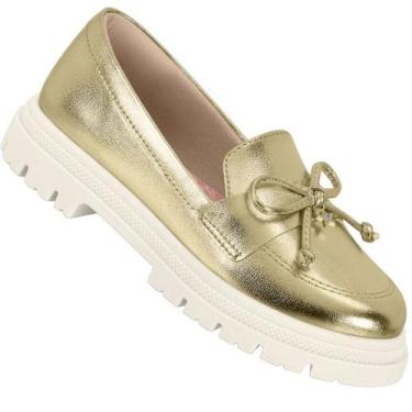 Imagem de Sapato Mocassim Infantil Molekinha 2566.109 Meninas, Dourado, 28