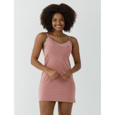 Imagem de Camisola Curta em Microfibra Linha Luana - BELLES, Marinho, 46