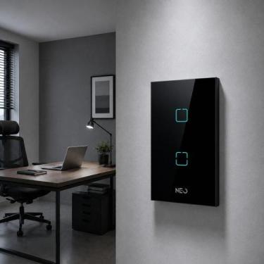 Imagem de Interruptor Inteligente Smart Zigbee Alexa google 2 Botões 4x2 Bivolt 