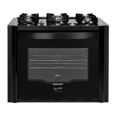 Imagem de Fogão de Embutir 5 Bocas a Gás com Forno Elétrico Fischer Gran Cheff Mesa de Vidro Acen...