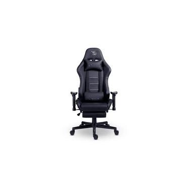 Imagem de Cadeira Gamer XT Racer Attack, Até 120Kg, Reclinável, Apoio de Pés Retrátil, Cilindro de Gás Classe 4, Couro PU, Preta e Prata - XTR-060
