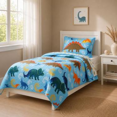 Imagem de Edredom Cama Solteiro Dupla Face Infantil Diversas Estampas Cobre Leit