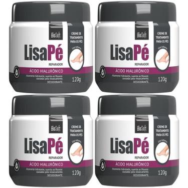 Imagem de Kit 4 Creme Reparador Lisa Pe BioSoft Acido Hialuronico Ressecamento D