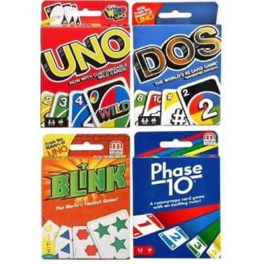 Imagem de Pacote Combo de Jogos de Cartas Mattel Uno Dos Blink Phase 10