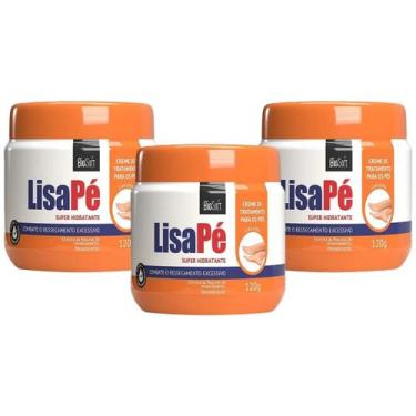 Imagem de Kit 3 Creme Super Hidratante Pe Lisa Pe BioSoft Ureia Ressecamento Exc