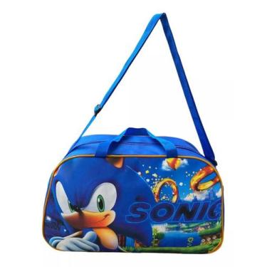 Imagem de Bolsa Infantil Sacola Viagem Meninos Criança Sonic Grande F5 - chinami