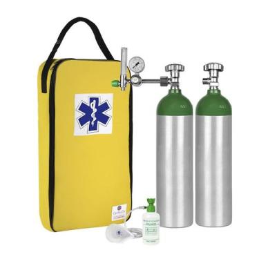 Imagem de Kit Oxigênio 3L 2 Cilindros Bolsa Amarela - Corcenter