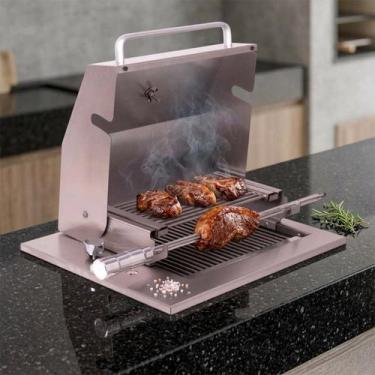 Imagem de Churrasqueira Grill Gourmet a Gás de Embutir com Tampa Diamond Little 