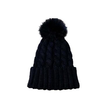 Imagem de Gorro Feminino com Pompom Basic+ Acrílico Preto