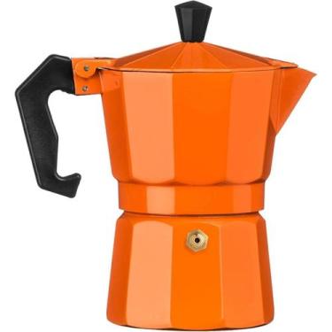 Imagem de Cafeteira Italiana Moka em Alumínio 3 Xícaras 150ml - GENERIC, Laranja