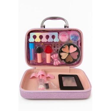 Imagem de Maquiagem Infantil com maleta e Acessórios - Kit Completo com Sombras,