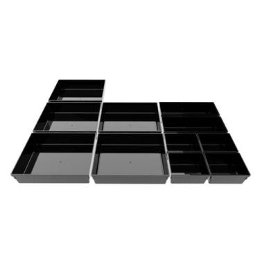 Imagem de Kits de 7 à 25 Organizador de Acrílico Preto Multiuso Modular Geladeir