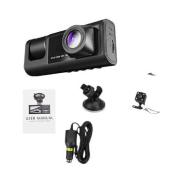 Imagem de Câmera DVR Para Carro 1080P Com 3 Lentes, Câmera Traseira, Gravador De