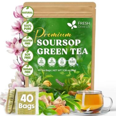 Imagem de Sachês de Chá FRESHDRINKUS Chá Verde Premium de Graviola 40 un.