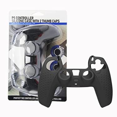 Imagem de Capa Protetora Silicone + 2 Grips Para Controle Compatível Com Playstation 5 Preta
