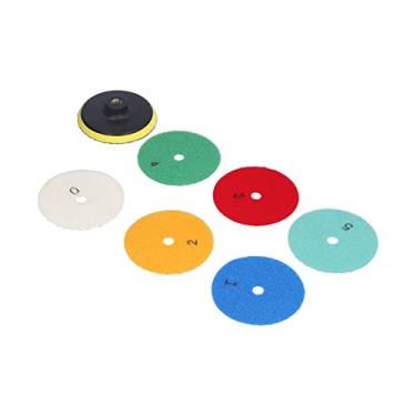 Imagem de Discos de moagem a seco, pastilhas de polimento rápida dissipação de calor fortalecem 6 peças com suporte para bancadas de mármore para granito
