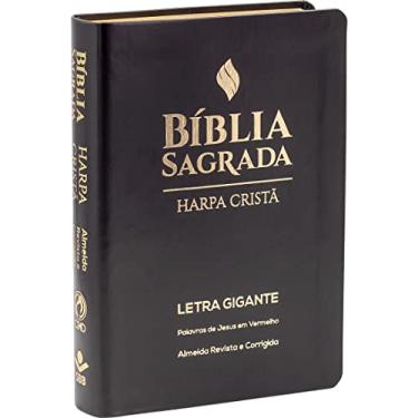 Imagem de Bíblia Sagrada Letra Gigante com Harpa Cristã - Capa sintética flexível, preta: Almeida Revista e Corrigida (ARC)