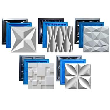 Imagem de Kit Formas de Gesso 3D e Cimento ABS Moldes pra Revestimento de Parede FDG Painel Decorativo