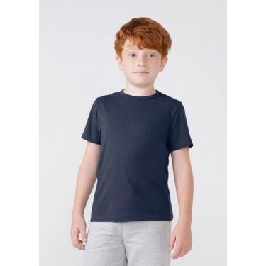 Imagem de Camiseta Hering Infantil Menino Com Gola Redonda - Azul Fnx