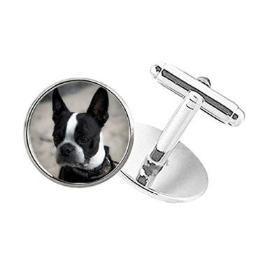 Imagem de DIYthinker Abotoaduras Bulldog Pet Animal Imagem escura Botão Redondo Clipe