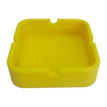 Imagem de Cinzeiro De Silicone Quadrado Não Queima Não Quebra Amarelo