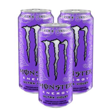 Imagem de Energético Monster Energy Ultra Violet 473ml | Kit com três unidades