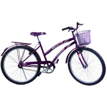 Imagem de Bicicleta Feminina Aro 26 com cestinha Susi Violeta