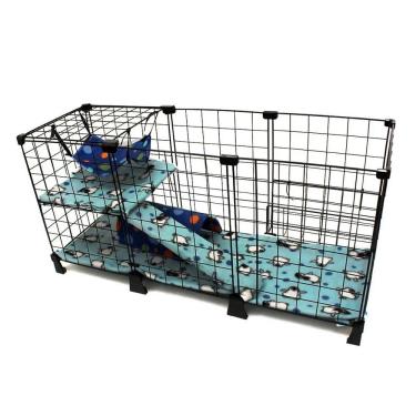 Imagem de Cercado para Porquinho da Índia 30x90x40cm com Toca Rede e Porta Feno