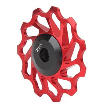 Imagem de Polia do desviador traseiro de bicicleta, anodização, rolo de guia de roda de bicicleta, liga de alumínio para bicicletas de estrada roda guia cerâmica de 11 dentes vermelha