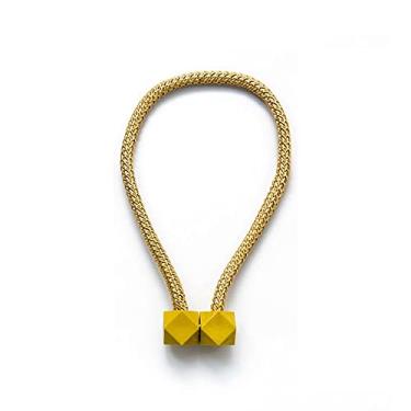 Imagem de Gancho de Cortina Magnético Cor Sólida Cinta Fivela Clipe Fivela Gravata Cortina para Decoração de Quarto de Sala de Estar, Dourado, 2 peças