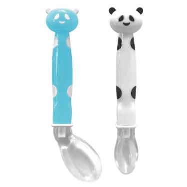 Imagem de Kit 2 Colheres de Panda em Silicone Azul - Buba
