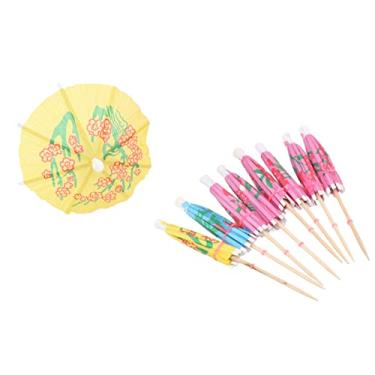 Imagem de Guarda-chuvas de bebida de coquetel, 40 varas de borla de bambu, 20 varetas de flamingo, guarda-chuvas de bebida estilo tropical com cores brilhantes, acessórios de bebidas de coquetel para festas, bares, restaurantes