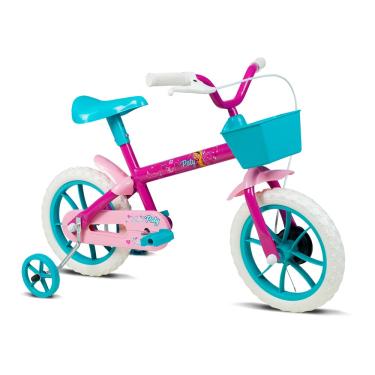 Imagem de Bicicleta Infantil Verden Paty Pink e turquesa - Aro 12 com cestinha e rodinhas